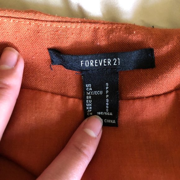 Rust Side Slit Mini Skirt - Picture 3 of 4